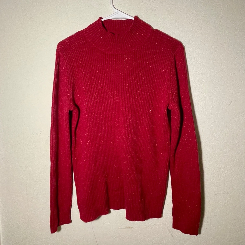 Studio Works Women's Cowl Neck Sweater Deep Red - Size L